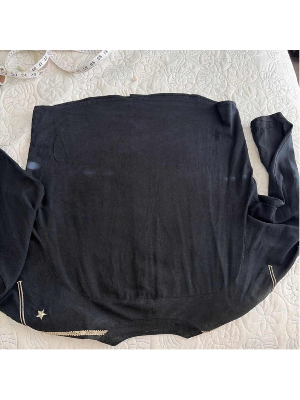 I.B. Diffusion Black Gold Embroidered Silk Military Blouse Jacket Size 14 - Picture 4 of 6